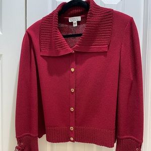 St. John Sport cardigan in ruby red